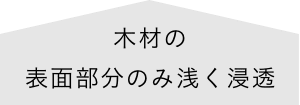 木材の表面部分のみ浅く浸透